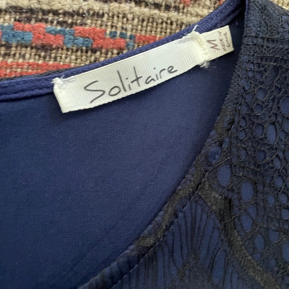 Solitaire Navy Dress with Black Lace Medium style 12-2011 - Picture 2 of 11